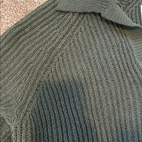 Aerie Sage Ribbed collared Knit Sweater - Picture 3 of 4